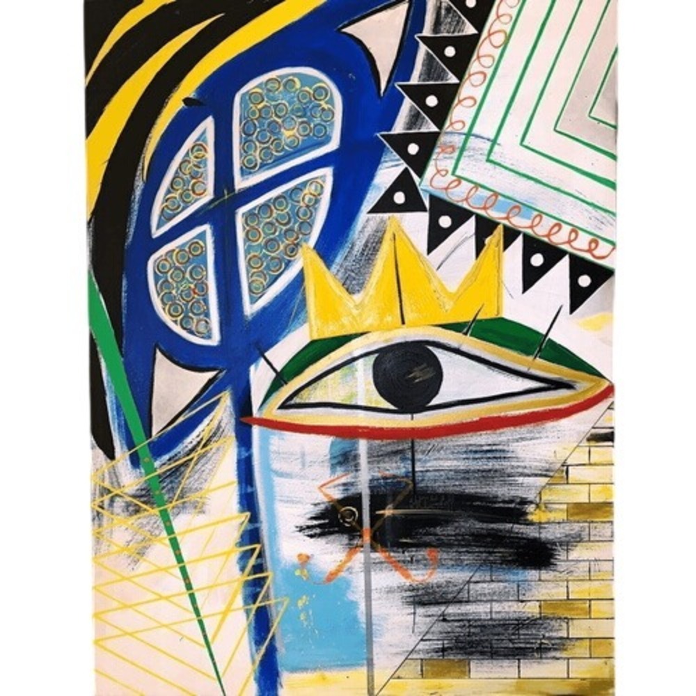 Ancient Aliens Abstract Painting Original Signed 30X40 Multicolor Excellent Art